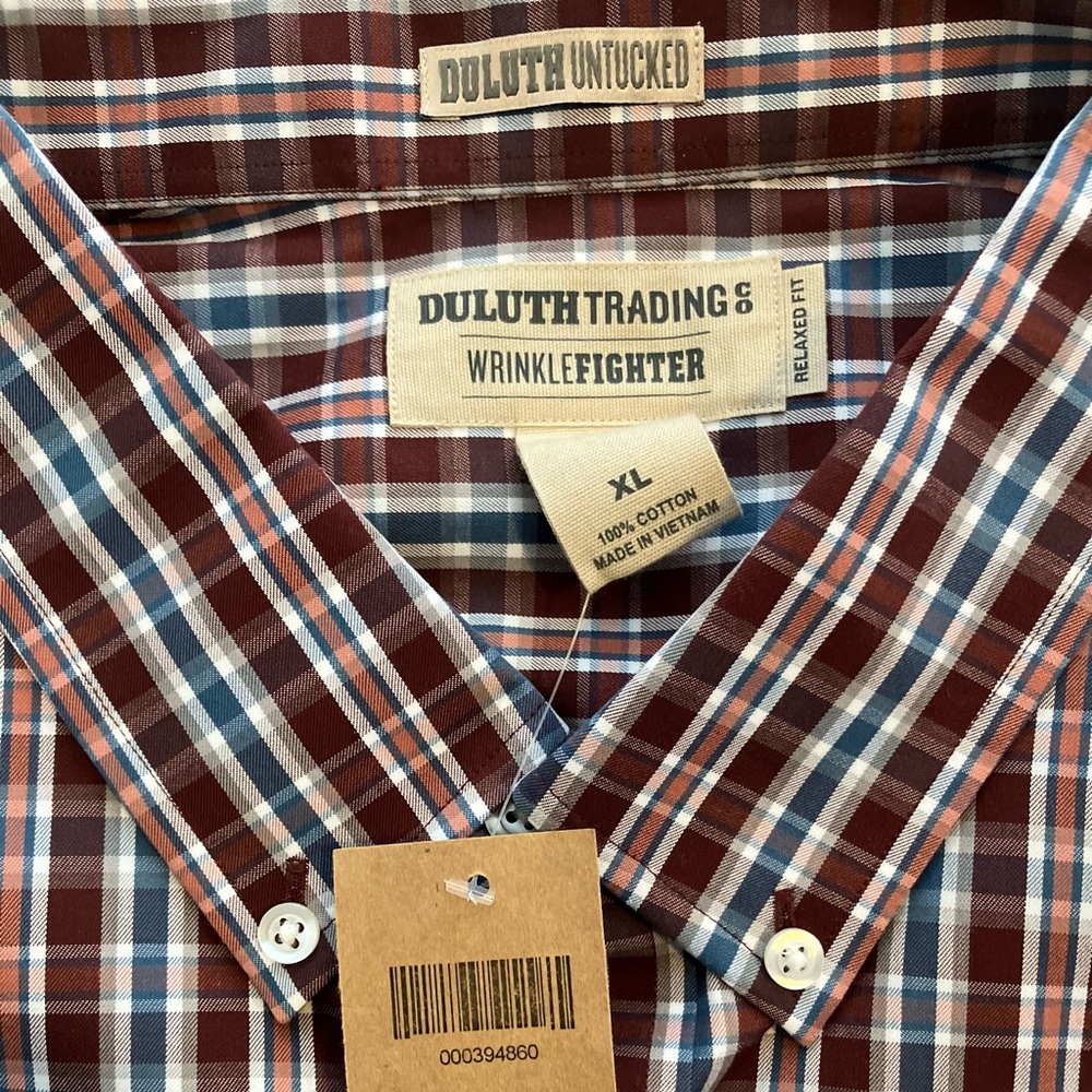 Duluth Trading Wrinkle Fighter Long Sleeve Button Down Shirt XL